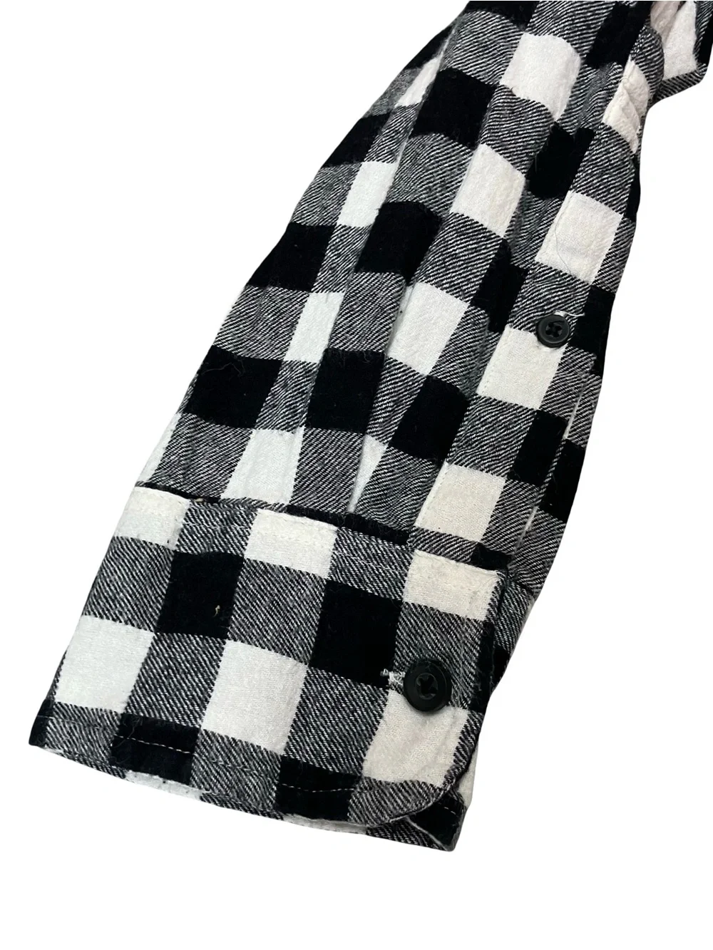 J Crew Slim Flannel Shirt Mens Medium Black White Buffalo Check Button Up Long